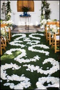wedding aisle petal design