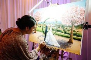 live wedding painter